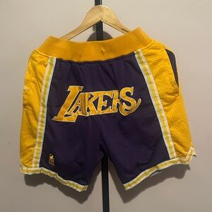 Just Don Purple and Yellow Athletic Shorts